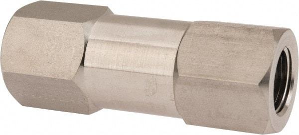 Parker - 1/2" Stainless Steel Check Valve - Inline, FNPT x FNPT, 6,000 WOG - Exact Industrial Supply