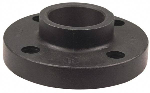 NIBCO - 2" Pipe, 6" OD, Polypropylene Socket Pipe Flange - Schedule 80, Black - Exact Industrial Supply