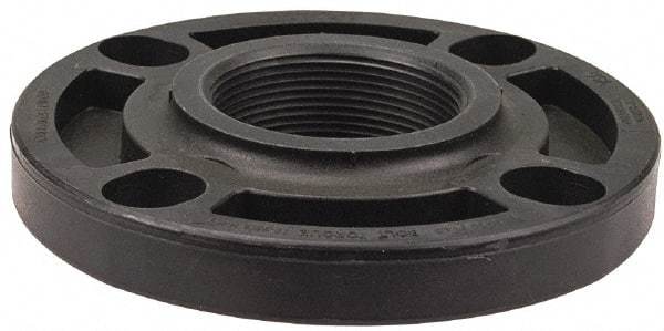 NIBCO - 3" Pipe, 7-1/2" OD, Polypropylene Threaded Pipe Flange - Schedule 80, Black - Exact Industrial Supply