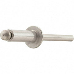 STANLEY Engineered Fastening - Size 5 Dome Head Aluminum Open End Blind Rivet - Aluminum Mandrel, 0.251" to 3/8" Grip, 5/32" Head Diam, 0.16" to 0.164" Hole Diam, 0.097" Body Diam - Exact Industrial Supply