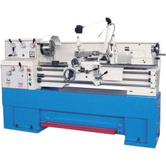 Summit - 14" Swing, 40" Between Centers, 120 Volt, Triple Phase Toolroom Lathe - 5MT Taper, 4 hp, 40 to 1,800 RPM, 1-1/2" Bore Diam, 36" Deep x 54" High x 78" Long - Exact Industrial Supply