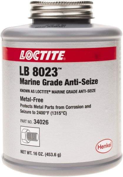 Loctite - 16 oz Brush Top Anti-Seize Anti-Seize Lubricant - Calcium Sulfonate, 2,400°F - Exact Industrial Supply