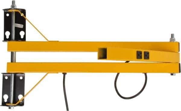 TPI - 40" Long, Steel Task & Machine Light Mounting Arm - Yellow, For Use with Dock Lights - Exact Industrial Supply