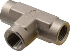 Ham-Let - 1/2" Grade 316 Stainless Steel Pipe Tee - FNPT x FNPT x FNPT End Connections, 4,600 psi - Exact Industrial Supply