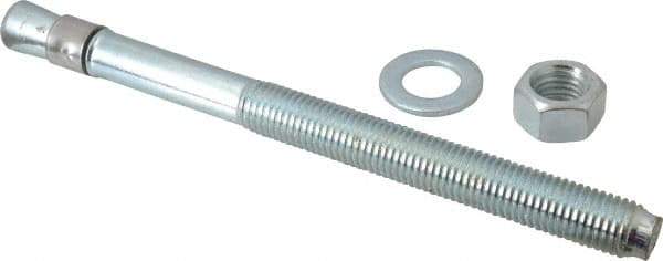 Red Head - 3/4" Diam, 3/4-10, 10" OAL, Grade 3, Wedge Expansion Concrete Anchor - Steel, Zinc Plated, 5-3/4" Thread Length, Tie Wire Head, 3/4" Drill - Exact Industrial Supply
