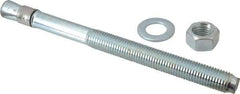 Red Head - 3/4" Diam, 3/4-10, 10" OAL, Grade 3, Wedge Expansion Concrete Anchor - Steel, Zinc Plated, 5-3/4" Thread Length, Tie Wire Head, 3/4" Drill - Exact Industrial Supply