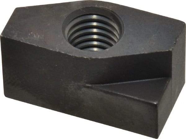 Gibraltar - 1/2-13 Blind Tapped Quarter Turn T Slot Nut - 11/16" Slot Width, 11/16 x 0.427" Base Width x Height, 1-3/8 x 3/4" OAL x Height - Exact Industrial Supply