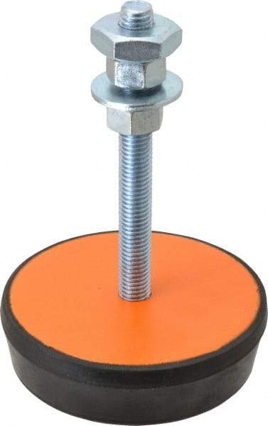 Mason Ind. - 5/8-11 Bolt Thread, 5" Wide Standard Deflection Stud Mount Leveling Pad & Mount - 3,000 Max Lb Capacity, 5" Base Diam - Exact Industrial Supply