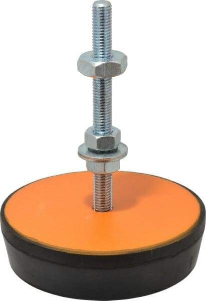 Mason Ind. - 5/8-11 Bolt Thread, 6.88" Wide Standard Deflection Stud Mount Leveling Pad & Mount - 6,000 Max Lb Capacity, 6-3/4" Base Diam - Exact Industrial Supply