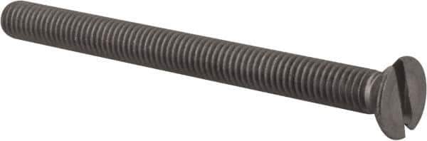 Value Collection - M6x1.00 Metric Coarse, 70mm OAL Slotted Drive Machine Screw - Flat Head, Grade 18-8 & A2 Stainless Steel, Uncoated, Without Washer - Exact Industrial Supply