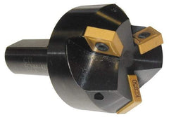 Cutting Tool Technologies - 15° Lead Angle, 1-1/2" Max Cut Diam, 1-1/2" Min Cut Diam, 0.45" Max Depth of Cut, Indexable Chamfer and Angle End Mill - 3 Inserts, CNMG 432 Insert Style, 3-1/2" Overall Length, Straight Shank, 15° Included Angle - Exact Industrial Supply