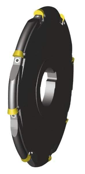 Cutting Tool Technologies - Arbor Hole Connection, 5/32" Cutting Width, 0.72" Depth of Cut, 3" Cutter Diam, 1" Hole Diam, Indexable Slotting Cutter - RA Toolholder, RDC(1.25)(1.5) Insert, Right Hand Cutting Direction - Exact Industrial Supply