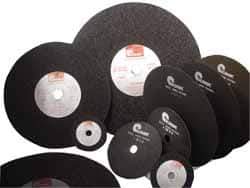 Made in USA - 10" 46 Grit Aluminum Oxide Cutoff Wheel - 3/32" Thick, 5/8" Arbor, 3,629 Max RPM, Use with Stationary Tools - Exact Industrial Supply