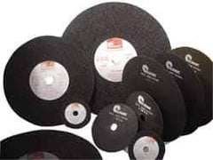 Made in USA - 6" 60 Grit Aluminum Oxide Cutoff Wheel - 1/16" Thick, 1-1/4" Arbor, 6,048 Max RPM, Use with Stationary Tools - Exact Industrial Supply