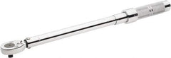 Proto - 3/8" Drive Micrometer Type Ratchet Head Torque Wrench - 34 N/m to 142 N/m Torque, 17" OAL, 0.68 N/m Graduation, Ratchet Head - Exact Industrial Supply