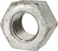 Value Collection - 1-1/4 - 7 UNC Steel Right Hand Heavy Hex Nut - 2" Across Flats, 1-7/32" High, Galvanized Finish - Exact Industrial Supply