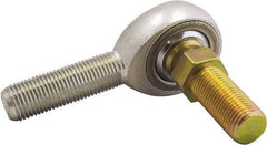 Made in USA - 5/8" ID, 1.51" Max OD, 17,959 Lb Max Static Cap, Male Spherical Rod End with Stud - 5/8-18 LH, 1-5/8" Shank Length, Alloy Steel with Steel Raceway - Exact Industrial Supply