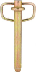 Made in USA - 3/4" Pin Diam, 6" Long, Zinc Plated Steel Pull Ring Hitch Pin - 5-1/4" Usable Length - Exact Industrial Supply