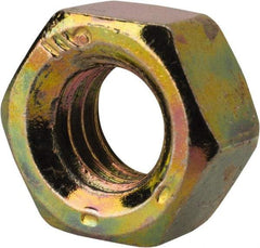 Value Collection - 5/16-18 UNC Steel Right Hand Hex Nut - 1/2" Across Flats, 17/64" High, Zinc Yellow Dichromate Finish - Exact Industrial Supply