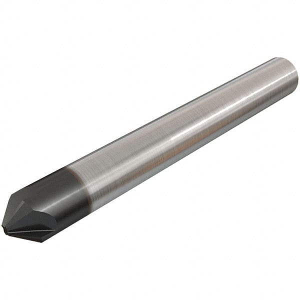 Iscar - 2mm Diam 4 Flute Single End Solid Carbide Chamfer Mill - Exact Industrial Supply