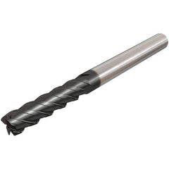 Iscar - 20mm, 60mm LOC, 20mm Shank Diam, 125mm OAL, 6 Flute, Solid Carbide Square End Mill - Single End, TiAlN Finish, Spiral Flute, 45° Helix, Centercutting, Right Hand Cut, Right Hand Flute - Exact Industrial Supply