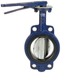 NIBCO - 5" Pipe, Wafer Butterfly Valve - Lever Handle, Cast Iron Body, EPDM Seat, 200 WOG, Ductile Iron Disc, Stainless Steel Stem - Exact Industrial Supply