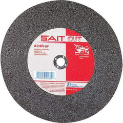 Sait - 12" 24 Grit Aluminum Oxide Cutoff Wheel - 1/8" Thick, 1" Arbor, 5,100 Max RPM, Use with Stationary Tools - Exact Industrial Supply