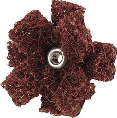 Merit Abrasives - 1-1/2" Diam Medium Density Cross Buff - 2 Plys, 8-32 Thread, Coarse Grade, 23,000 Max RPM - Exact Industrial Supply