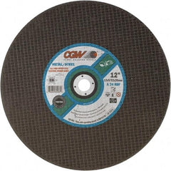 Camel Grinding Wheels - 12" 24 Grit Aluminum Oxide Cutoff Wheel - 5/32" Thick, 20mm Arbor, 6,400 Max RPM - Exact Industrial Supply