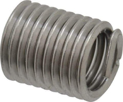 Recoil - M4x0.70 Metric Coarse, 12mm OAL, Free Running Helical Insert - 14-1/2 Free Coils, Tanged, 304 Stainless Steel, Bright Finish, 3D Insert Length - Exact Industrial Supply