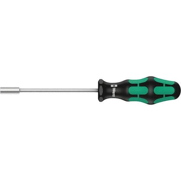 Wera - 13mm Solid Shaft Nutdriver - Cushion Grip Handle, 237mm OAL - Exact Industrial Supply