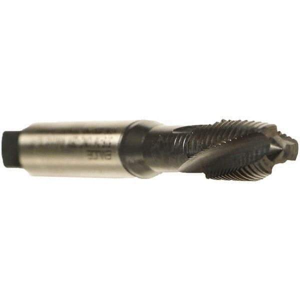 Emuge - #8-32 UNC 3 Flute 2BX Plug Spiral Flute Tap - Cobalt, Oxide Finish, 2-1/8" OAL, Left Hand Flute, Right Hand Thread, Series Rekord C - Exact Industrial Supply