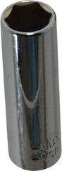 Blackhawk by Proto - 1/4" Drive, Deep Hand Socket - 6 Points, 1-15/16" OAL, Chrome Finish - Exact Industrial Supply