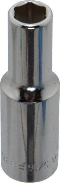 Blackhawk by Proto - 5/16", 3/8" Drive, Deep Hand Socket - 6 Points, 1-13/16" OAL, Chrome Finish - Exact Industrial Supply