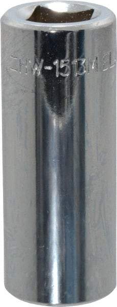 Blackhawk by Proto - 3/8" Drive, Deep Hand Socket - 6 Points, 1-13/16" OAL, Chrome Finish - Exact Industrial Supply