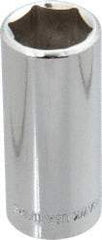 Blackhawk by Proto - 11/16", 3/8" Drive, Deep Hand Socket - 6 Points, 2-13/64" OAL, Chrome Finish - Exact Industrial Supply