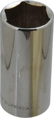Blackhawk by Proto - 1", 3/8" Drive, Deep Hand Socket - 6 Points, 2-3/4" OAL, Chrome Finish - Exact Industrial Supply