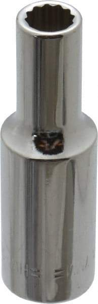 Blackhawk by Proto - 3/8" Drive, Deep Hand Socket - 12 Points, 2-7/64" OAL, Chrome Finish - Exact Industrial Supply