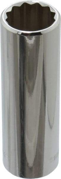 Blackhawk by Proto - 3/8" Drive, Deep Hand Socket - 12 Points, 2-3/4" OAL, Chrome Finish - Exact Industrial Supply