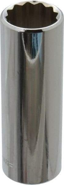 Blackhawk by Proto - 3/8" Drive, Deep Hand Socket - 12 Points, 2-3/4" OAL, Chrome Finish - Exact Industrial Supply