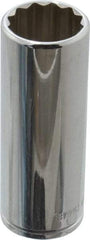 Blackhawk by Proto - 3/8" Drive, Deep Hand Socket - 12 Points, 2-3/4" OAL, Chrome Finish - Exact Industrial Supply