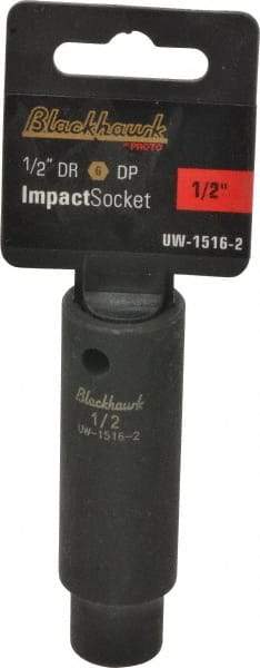 Blackhawk by Proto - 1/2" Drive 1/2" Deep Impact Socket - 6 Points, 3-5/16" OAL - Exact Industrial Supply