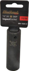 Blackhawk by Proto - 1/2" Drive 11/16" Deep Impact Socket - 6 Points, 3-5/16" OAL - Exact Industrial Supply