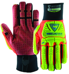 Synthetic Red Reinforced Dotted Double Palm Gloves X-Large - Exact Industrial Supply