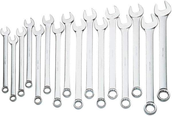 Proto - 16 Piece, 1-5/16" to 2-1/2", 12 Point Combination Wrench Set - Inch Measurement Standard, Satin Finish, Comes in Box - Exact Industrial Supply