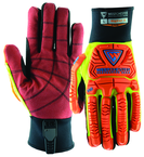 Synthetic Leather Double Palm Reinforced Red PVC PalmGloves 2XL - Exact Industrial Supply