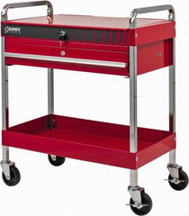 Sunex Tools - 350 Lb Capacity, 16" Wide x 30" Long x 35-1/4" High Service Cart - 1 Drawer, 2 Shelf, Steel - Exact Industrial Supply