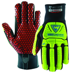 Synthetic Leather Double Palm Reinforced Red PVC PalmGloves X-Large - Exact Industrial Supply