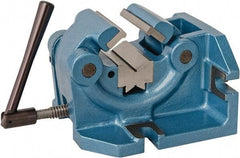 Bison - 5" Jaw Width, 3" Throat Depth, Manual Self Centering Vise - Steel, 15.315" OAL x 7.87" OAW x 9-1/4" OAH - Exact Industrial Supply