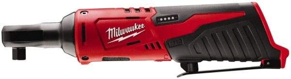 Milwaukee Tool - 1/4" Drive 12 Volt Inline Cordless Impact Wrench & Ratchet - 250 RPM, 30 Ft/Lb Torque, Lithium-Ion Batteries Not Included - Exact Industrial Supply